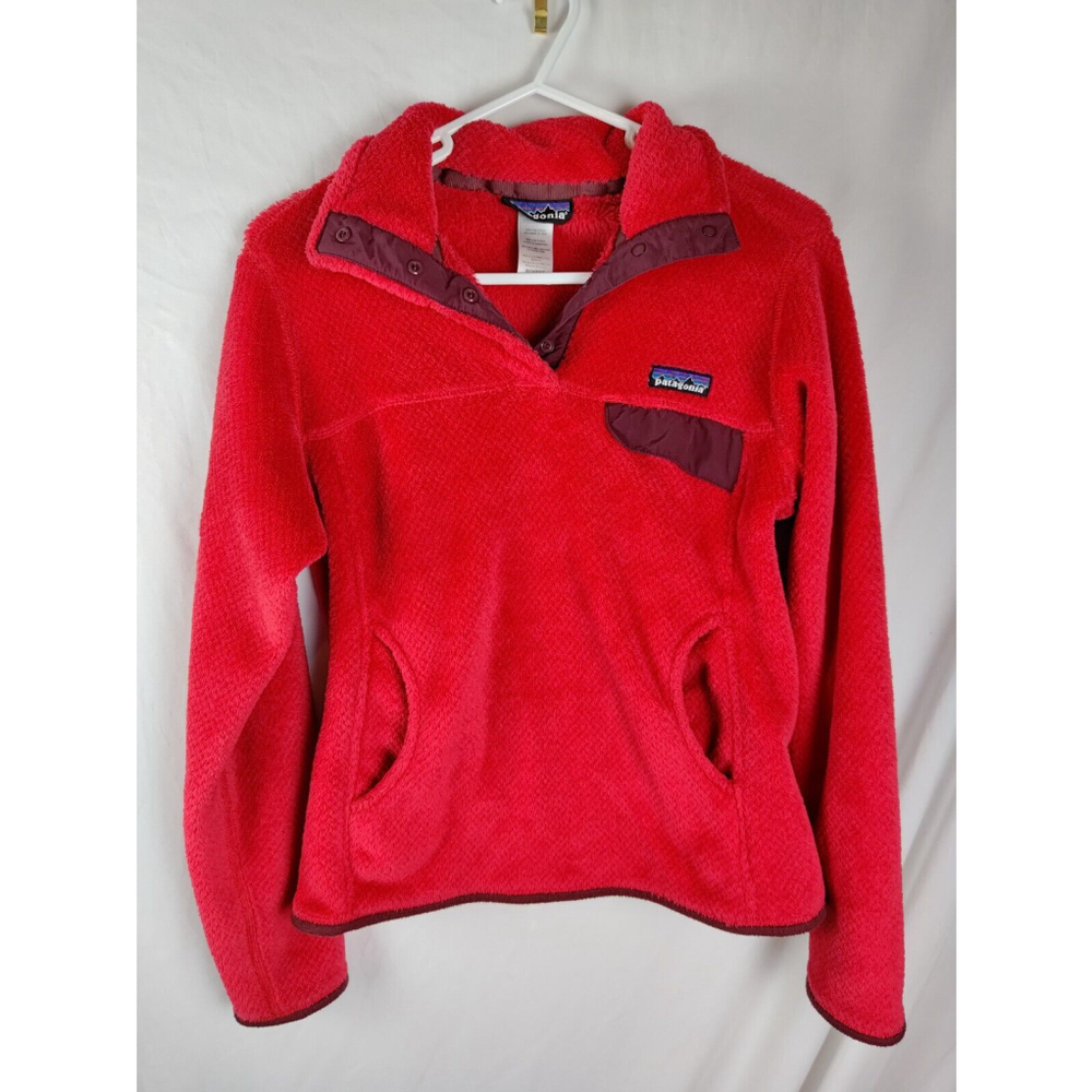 Patagonia Snap-T Fleece Pullover Re-Tool Retro Tomato Red Women’s Size S…